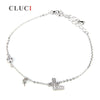 925 sterling silver bracelet accessory letter L Women/Men Charm Bracelet & Bangle Fit Charm Bracelet to match pearls