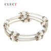 Classic white pearls Charm bracelet adjustable silver plated wire wrap bracelet nice women wedding jewelry