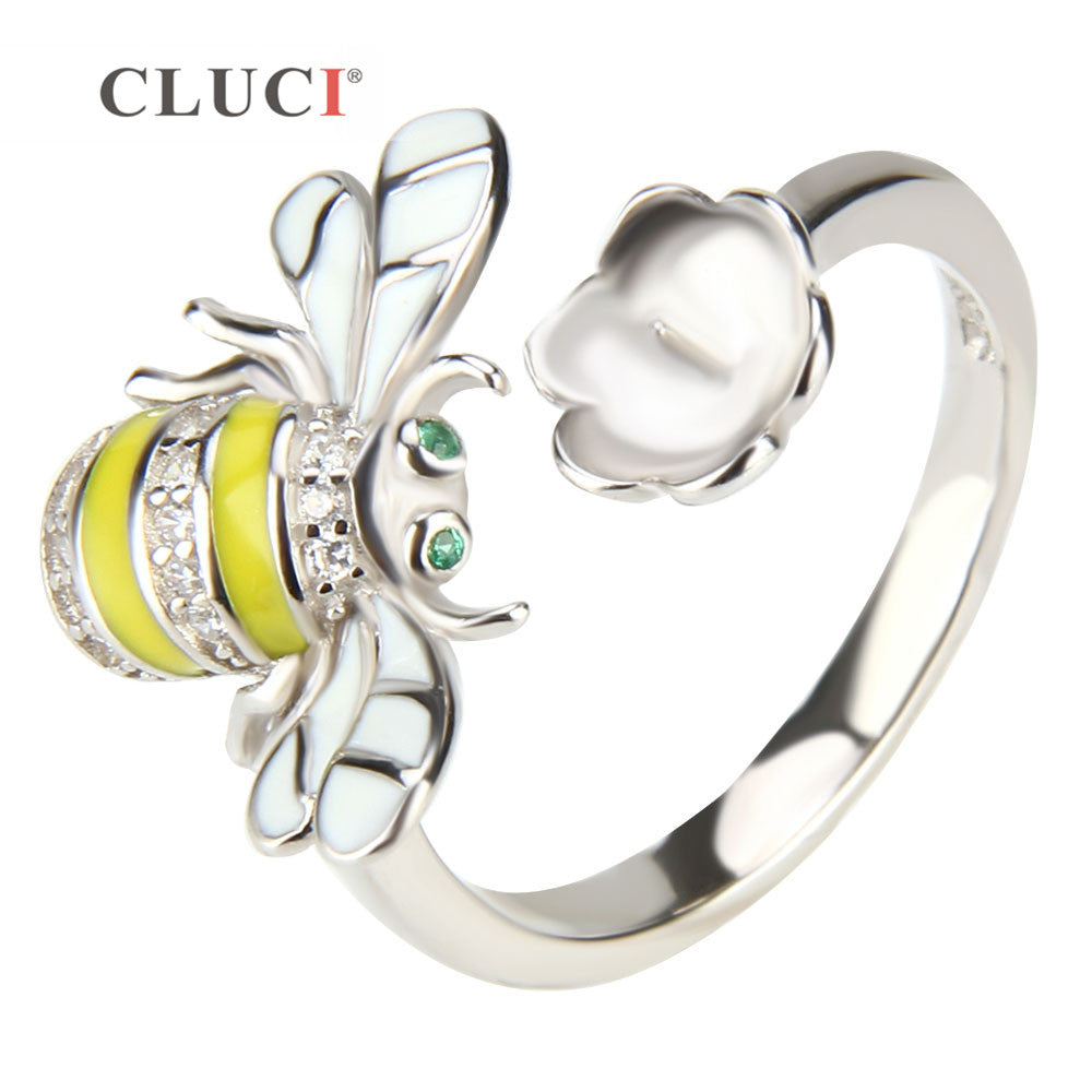 Cute Dancing Bee Ring, 925 sterling silver working bee charms for women, Anniversary/valentine's/Birhtd present