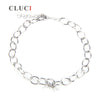 Elegant Style Fashion Jewelry 925 sterling silver lobster clasp charm wish pearl bracelet fittings with 3 pcs pearls seats