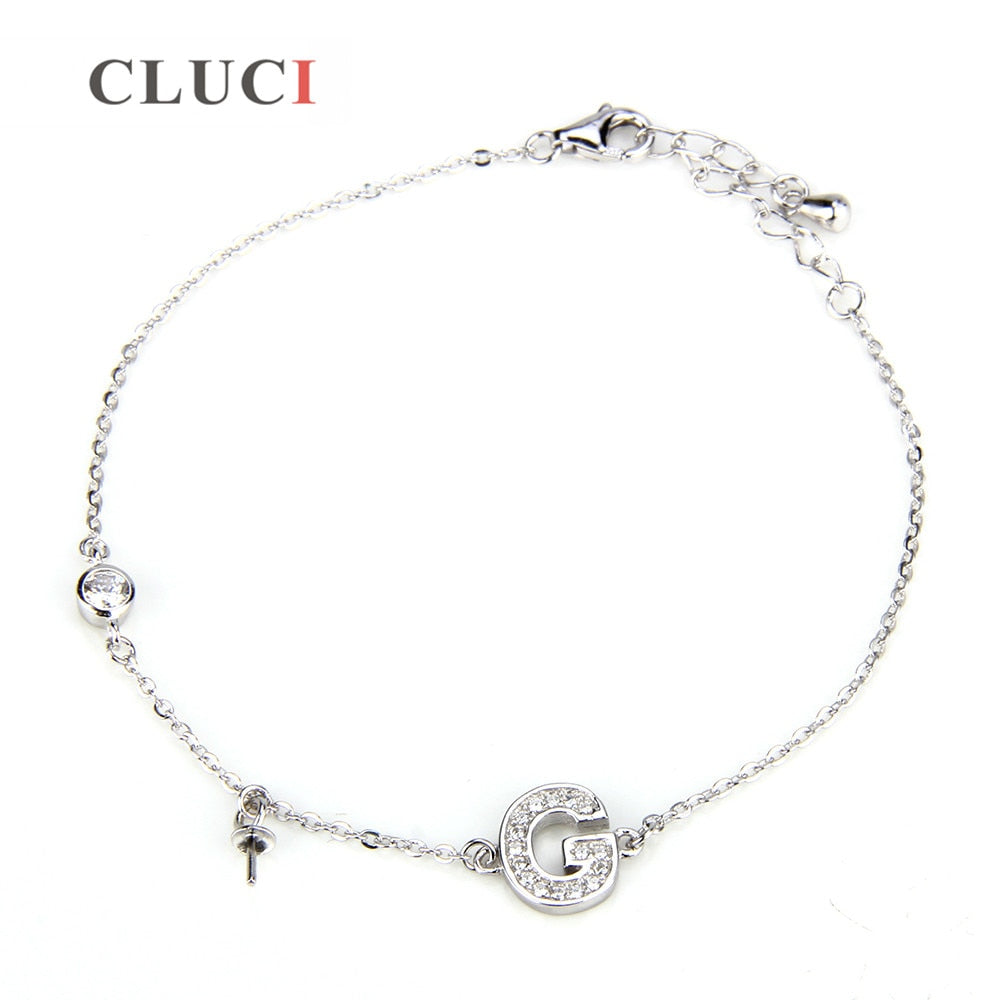 Fashion Bracelet Distinctive letter G Sterling SIlver Zirconia Bracelets for both Men/Women Jewelry Link Chain Bracelet