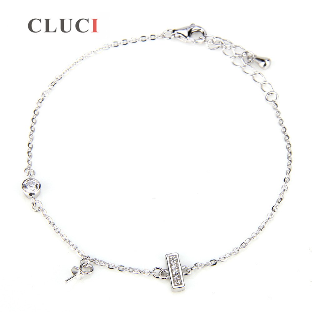 Fashion Jewelry women/men hand jewelry lobster clasp 925 sterling silver bracelet fittings letter I Couple Bracelets
