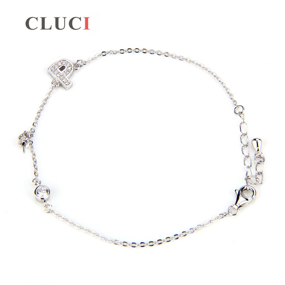 New Fashion Minimalist Bijoux Fine Dainty Letter P Tiny Bracelet & Bangle Charm Chain Bracelet for Women Jewelry Gift