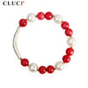 New Whit Shell Pearl Bracelet For Women Jewelry silver plated 10mm Red Jade Jewelry Bracelets