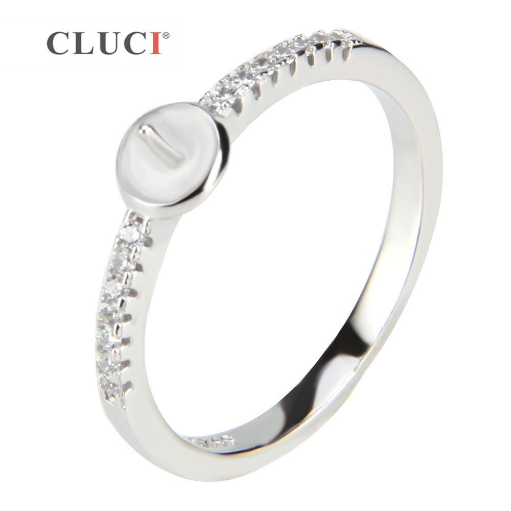 Wholesale vintage ring with zircons, 6/7/8 size, sterling silver wedding jewelry, bague femme