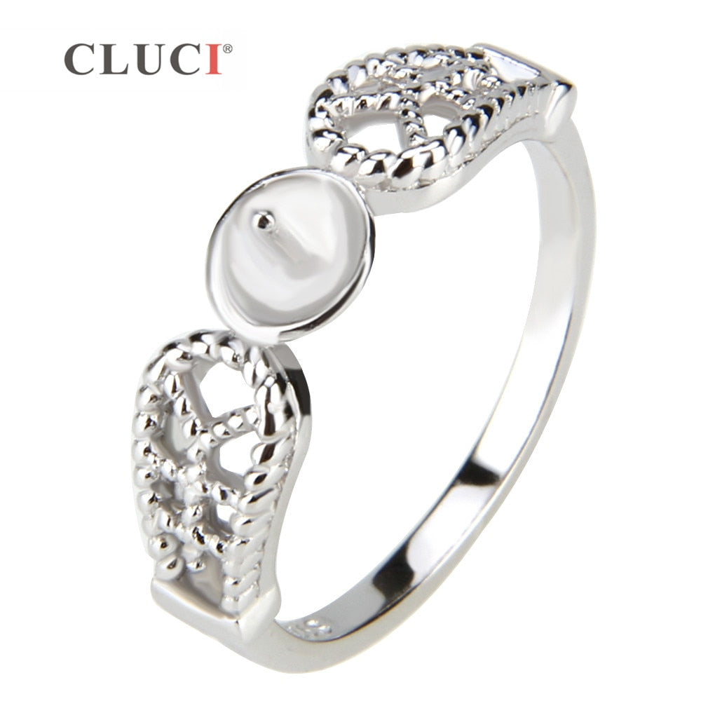 Women Engagement wedding Band ring mounting to match pearls for women party jewelry 925 Sterling Silver Female Finger ring