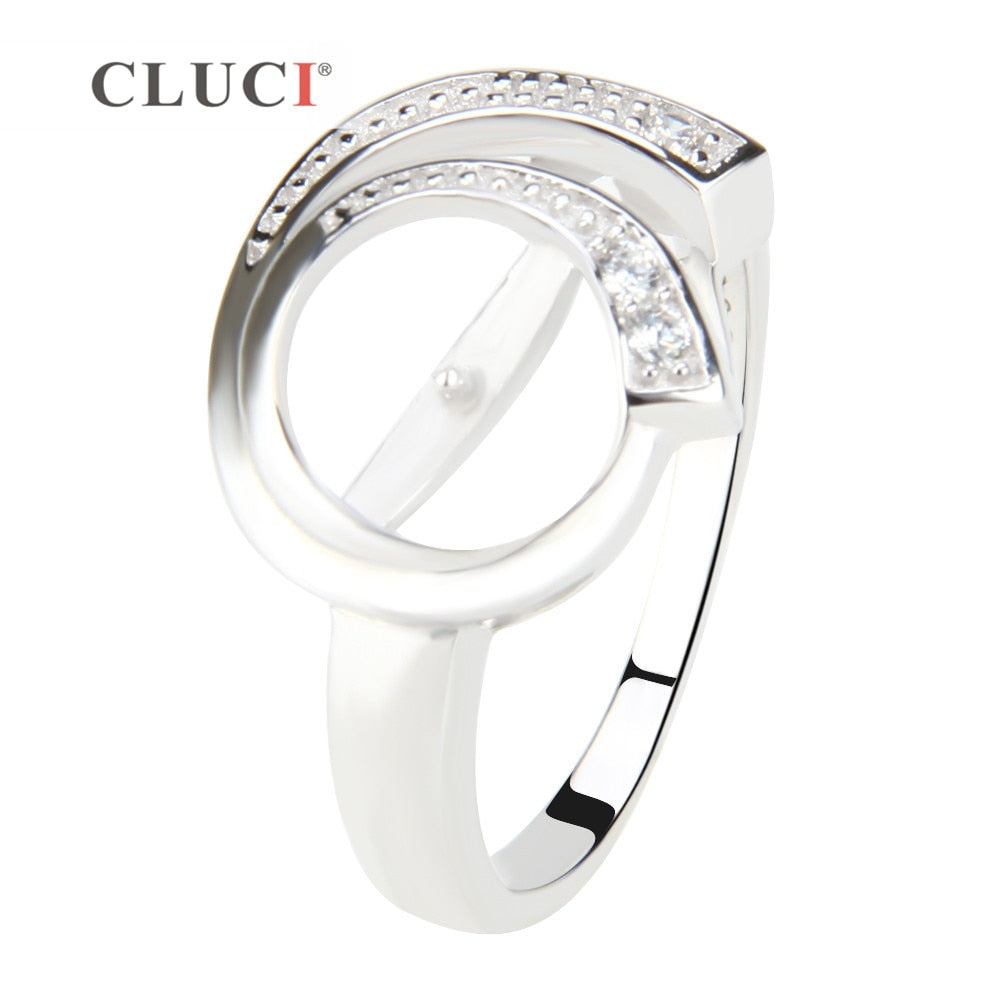 beads rings accessories in 925 sterling silver for making women pearls rings jewelry charms, size 6/7/8