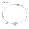 letter F charms 925 sterling silver bracelet accessory for pearl bracelet, men and women jewelry diy