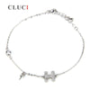 letter H accessory New Charm Trendy Sterling Silver Bracelets Men/Women Letter Charms bracelet diy with pearl