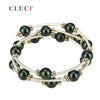 vintage black shell pearls wire wrap bracelet adjustable silver plated bracelet jewelry Women Bead Charm Bracelet Jewelry