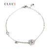 women hand jewelry 925 sterling silver bracelet fitting Letter B charms with pearl seat, men and women jewelry diy