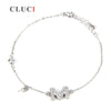 women hand jewelry lobster clasp 925 sterling silver letter M charms bracelet accessories with pearls seats