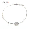 women jewelry 925 sterling silver bracelet fitting letter E charm bracelet accessory, men and women jewelry diy