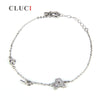 women jewelry Letter A lobster clasp 925 sterling silver bracelet fitting pearl seat for DIY pearls bracelet