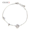 women jewelry Letter S lobster clasp 925 sterling silver bracelet accessories pearl seat for DIY pearls bracelet