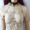 COLEMJE Sexy Chain Bra Goth Punk Rock Leather Belt Chain Club Festival Jewelry Outifit Party Accessoriess For Women