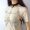 COLEMJE Sexy Chain Bra Goth Punk Rock Leather Belt Chain Club Festival Jewelry Outifit Party Accessoriess For Women