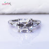 Luxury Asscher Cut Three Stone Engagement Ring 3 Carat Brilliant Synthetic Nscd Women 925 Sterling Silver wedding Ring