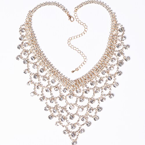 CORUIXI Prom Necklace, Wedding Accessories, Luxurious Rhinestone Jewelry For Women, The Shining Star-Like Heroine H94117