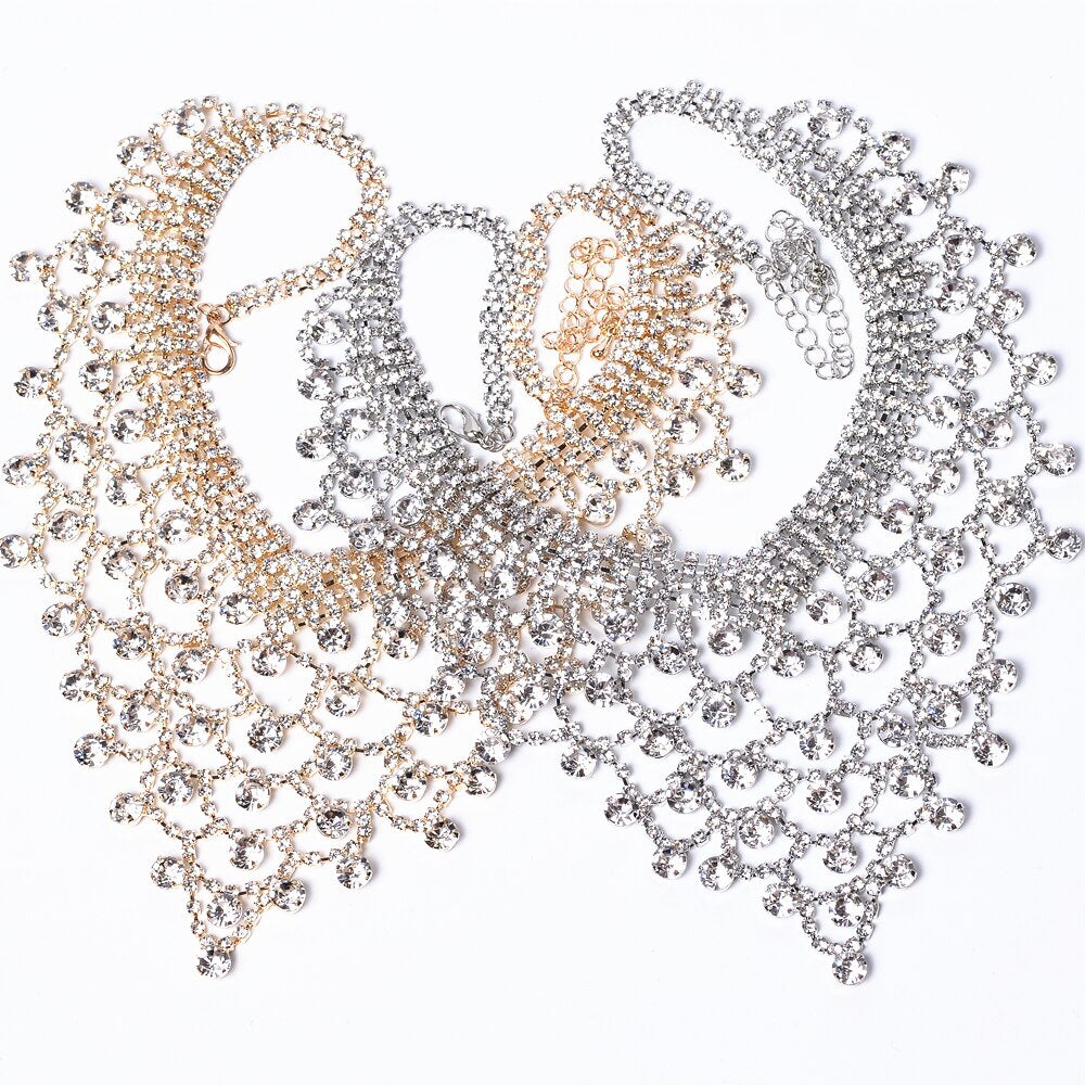 CORUIXI Prom Necklace, Wedding Accessories, Luxurious Rhinestone Jewelry For Women, The Shining Star-Like Heroine H94117