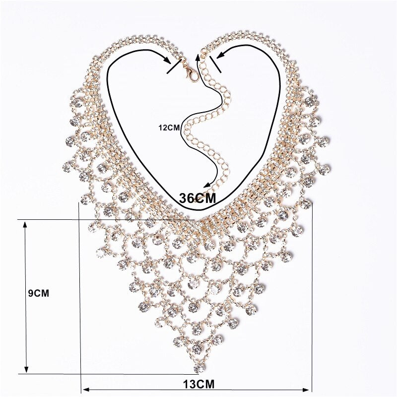 CORUIXI Prom Necklace, Wedding Accessories, Luxurious Rhinestone Jewelry For Women, The Shining Star-Like Heroine H94117