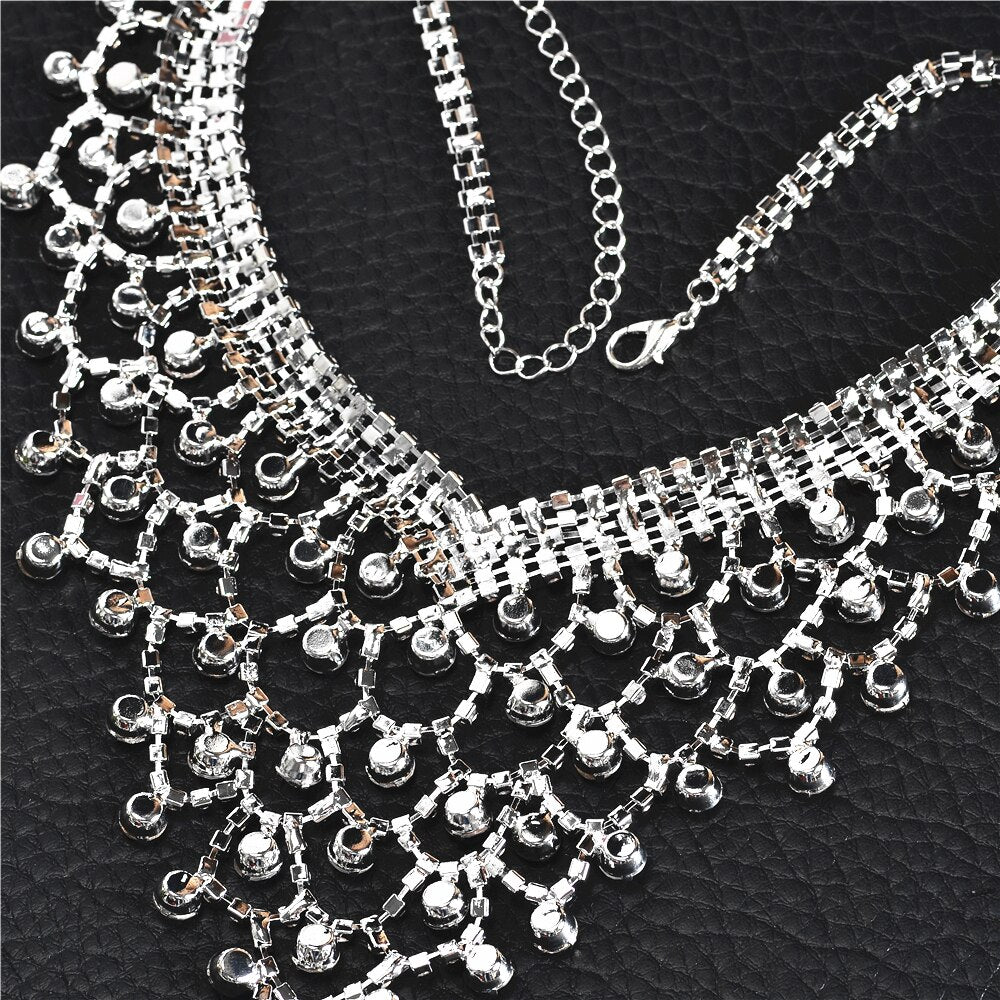 CORUIXI Prom Necklace, Wedding Accessories, Luxurious Rhinestone Jewelry For Women, The Shining Star-Like Heroine H94117