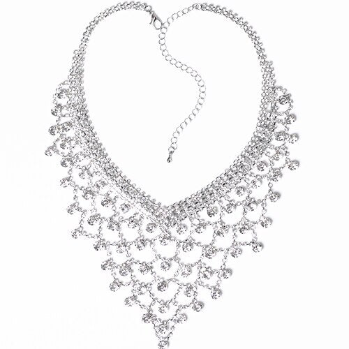 CORUIXI Prom Necklace, Wedding Accessories, Luxurious Rhinestone Jewelry For Women, The Shining Star-Like Heroine H94117