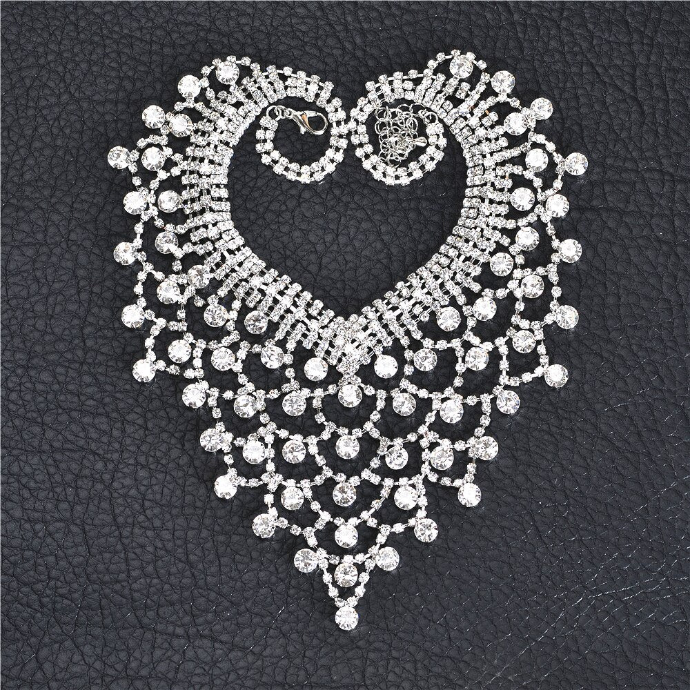 CORUIXI Prom Necklace, Wedding Accessories, Luxurious Rhinestone Jewelry For Women, The Shining Star-Like Heroine H94117