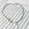 COSYOO Pearl Cross Necklace Female Niche Design European And American Street Clavicle Chain