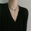 COSYOO Punk Necklace Hip Hop Style Moon Choker Necklace Chain Necklace For Girl Streets Jewelry Accessories