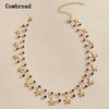 COWBREAD Imitation Gems Necklace for Women Starfish Choker Chain Necklace Women's Neck Chain Jewelry