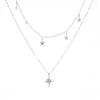 COWBREAD Multi Layered Women Necklace Star Tassel Pendant Necklace Wild Clavicle Chain Neck Jewelry Gift