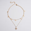 COWBREAD Multi Layered Women Necklace Star Tassel Pendant Necklace Wild Clavicle Chain Neck Jewelry Gift