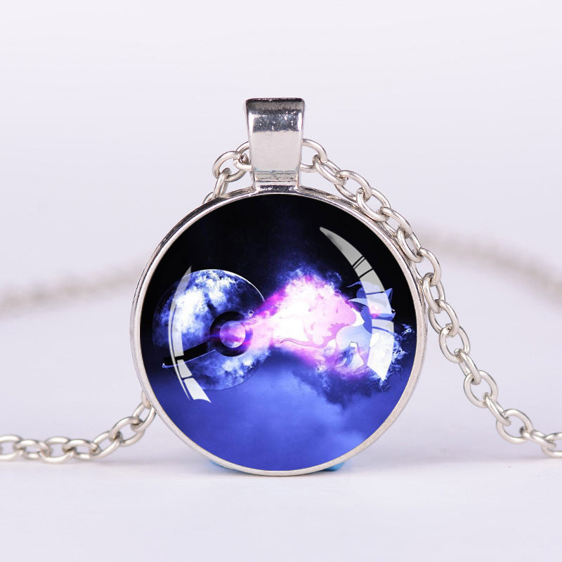 Necklaces & Pendants Pokemon Eevee Necklace Pokeball Glass Cabochon Necklace Silver Chain Women Fine Jewelry Gift 2020