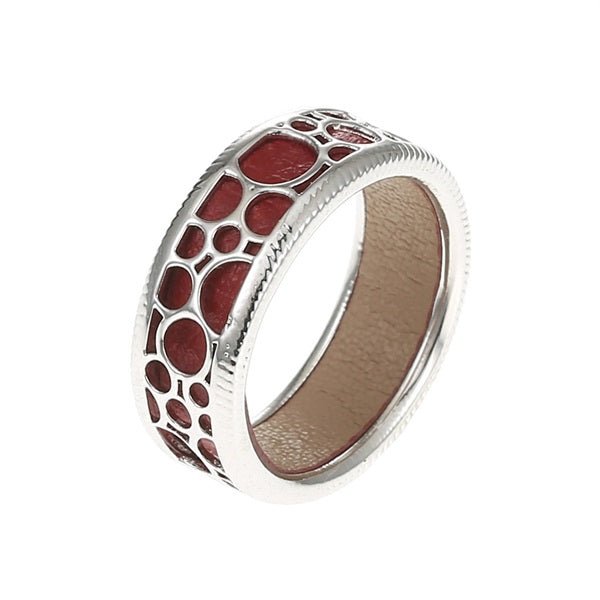 100% Genuine 925 Sterling Silver Ring Wave Point Vintage Fine Ring Rounded Hollow Bague Leather Chic Ring Femme Bijouterie