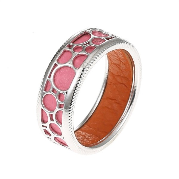 100% Genuine 925 Sterling Silver Ring Wave Point Vintage Fine Ring Rounded Hollow Bague Leather Chic Ring Femme Bijouterie