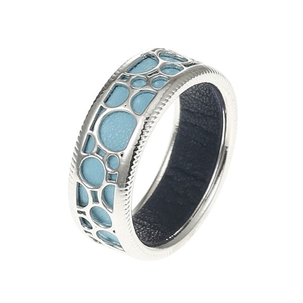 100% Genuine 925 Sterling Silver Ring Wave Point Vintage Fine Ring Rounded Hollow Bague Leather Chic Ring Femme Bijouterie