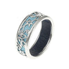 Flower Silver Leather Bague Hollow Carved Flower Interchange Cuir Rings For Women Pure 925 Sterling Silver Ring Reverse