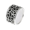 Giraffe Leather Hollowing Craft Genuine 925 Sterling Silver Finger Rings Woman Jewelry Closed Sided Reversible Party Rings