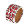 Hollow Leather Interchange Rings Geometry Simple Silver Bague Wide Elegant Agate Ruban Bijoux Femme Engagement 925 Ring