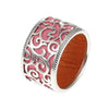 Rattan 100% Sterling Silver Chic Wide Party Ring Elegant Rounded Leather Rings for Women's Rings Chic Fine Jewelry