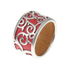 Rattan 100% Sterling Silver Chic Wide Party Ring Elegant Rounded Leather Rings for Women's Rings Chic Fine Jewelry