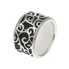 Rattan 100% Sterling Silver Chic Wide Party Ring Elegant Rounded Leather Rings for Women's Rings Chic Fine Jewelry