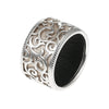 Rattan 100% Sterling Silver Chic Wide Party Ring Elegant Rounded Leather Rings for Women's Rings Chic Fine Jewelry