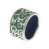 Rattan 100% Sterling Silver Chic Wide Party Ring Elegant Rounded Leather Rings for Women's Rings Chic Fine Jewelry