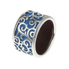 Rattan 100% Sterling Silver Chic Wide Party Ring Elegant Rounded Leather Rings for Women's Rings Chic Fine Jewelry