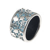 Rattan Flower Pure Silver Retro Classic Ring For Woman Bijouterie Transform Leather Color Rings Patent Unique Design