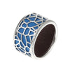Real S925 Sterling Silver Ring for Women Blue Giraffe Ring Leather Exchange Cushion Romantic Gift Engagement Jewelry Rings