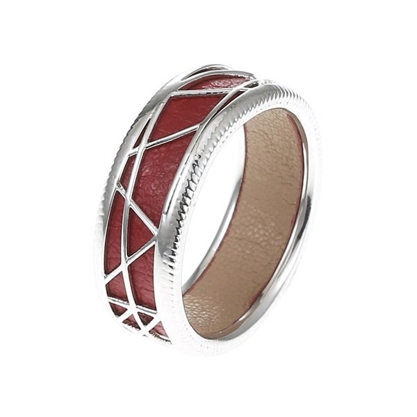 Rhombus Geometry Agate Rings Leather Exchange Real Pure 925 Silver Fine Finger Ring Intersect Punk Brand Jewelry Femme