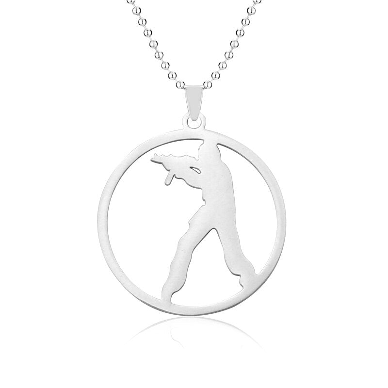 CS GO Necklace Counter Strike CSGO Logo Dog Tag Silver Color Pendant S